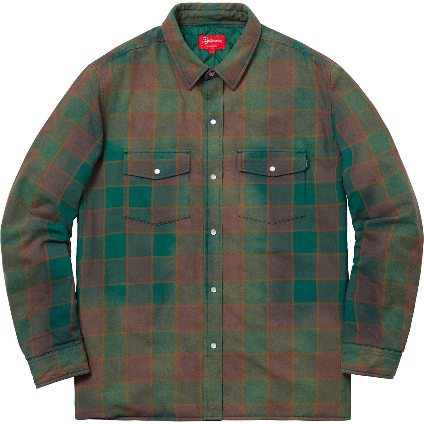 Quilted Faded Plaid Shirt view 5